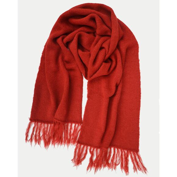 Fabric Junkies Alpaca and Merino Wool Knit Scarf - SPICE